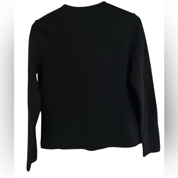 NWT Chicos Textured Stripe Cardigan Sweater Long Sleeve Button Close.Black White - Picture 4 of 9